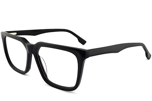 Rectangular Black Acetate Glasses #BS2012-0406