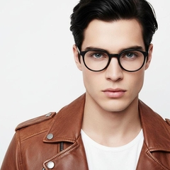 Gafas ovaladas de acetato negro #BS2012-0411