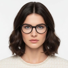 Gafas ovaladas de acetato negro #BS2012-0411
