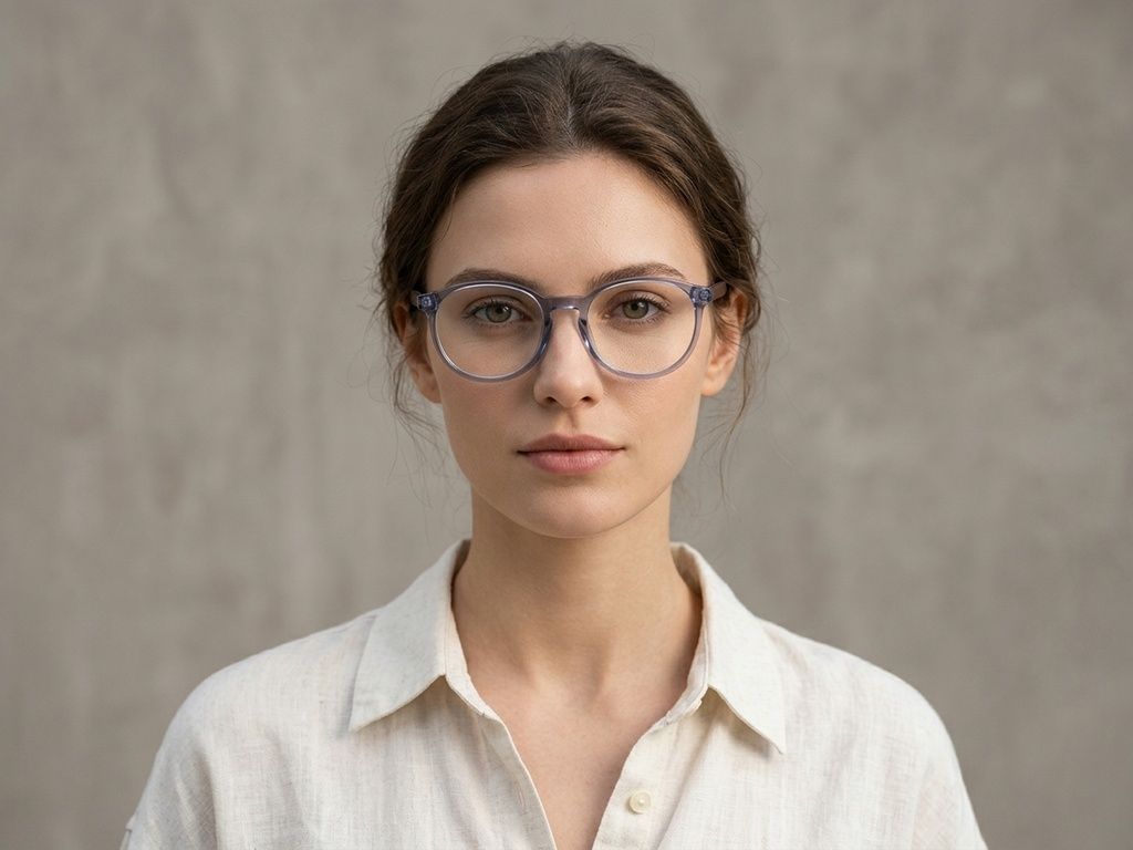 Oval Grey Acetate Glasses #BS2012-0412