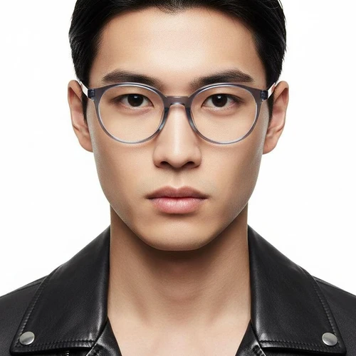 Oval Grey Acetate Glasses #BS2012-0412