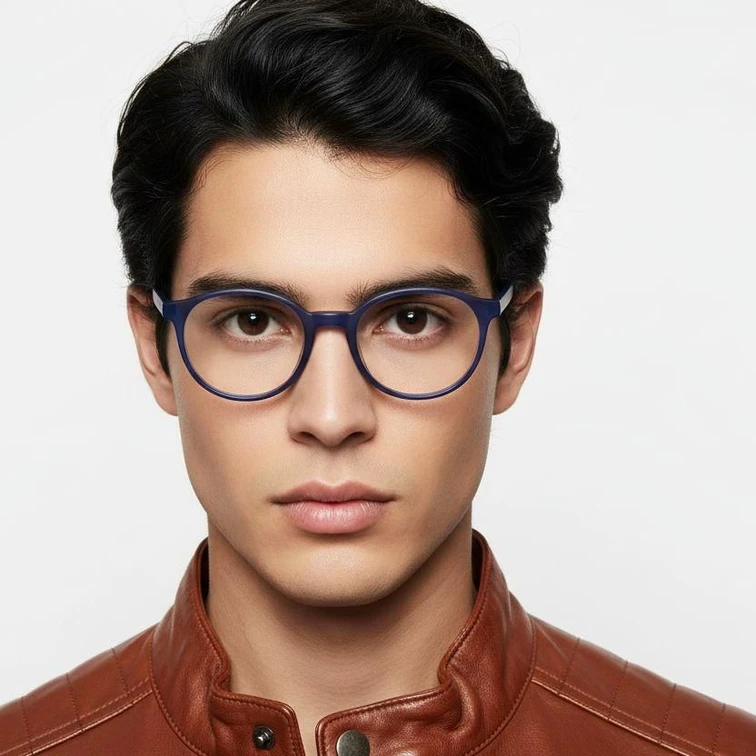 Lunettes ovales en acétate bleu n° BS2012-0413