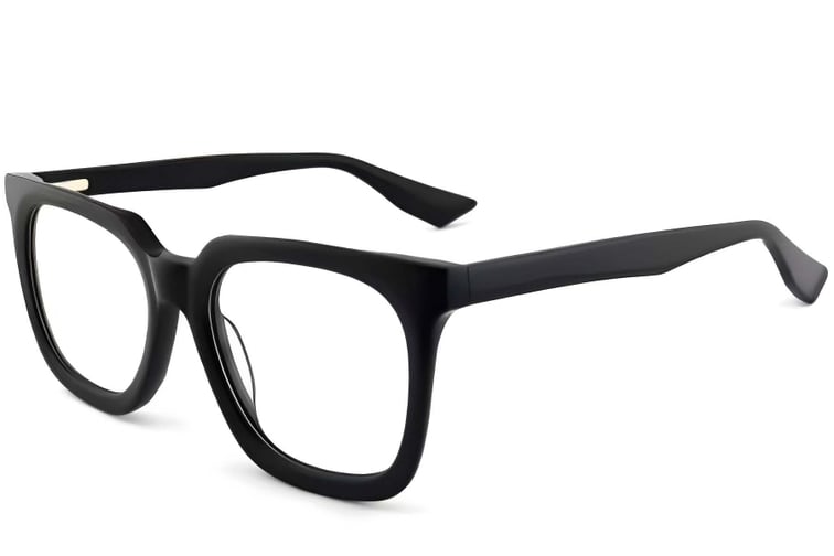 Rectangular Black Acetate Glasses #BS2012-0416