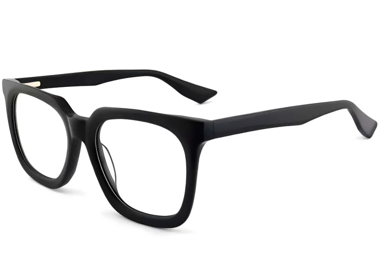Rectangular Black Acetate Glasses #BS2012-0416