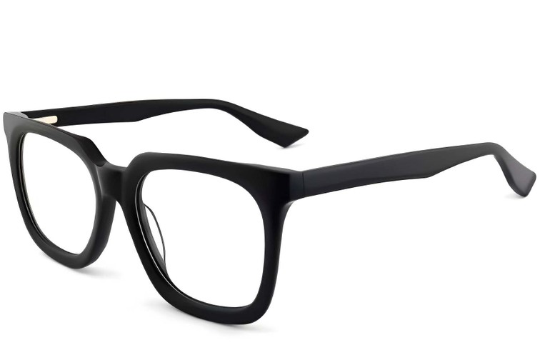 Rectangular Black Acetate Glasses #BS2012-0416