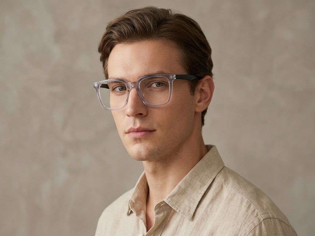 Rectangular Transparent Acetate Glasses #BS2012-0417