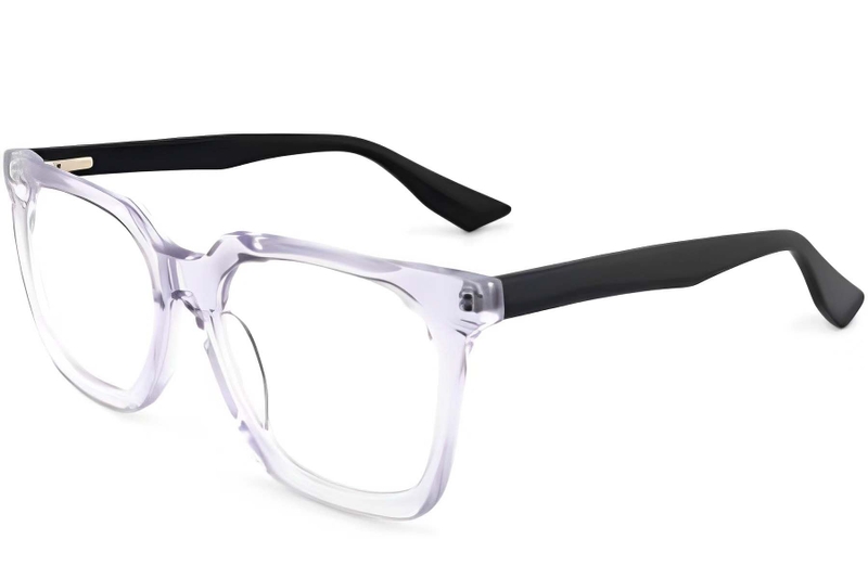 Rectangular Transparent Acetate Glasses #BS2012-0417