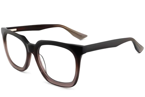 Rectangular Brown Acetate Glasses #BS2012-0420