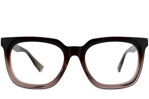 Rectangular Brown Acetate Glasses #BS2012-0420
