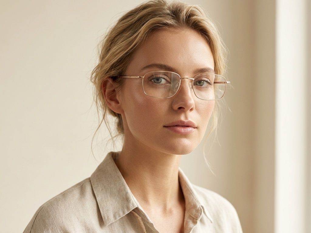 Rectangular Golden Metal Glasses #BS2012-0421