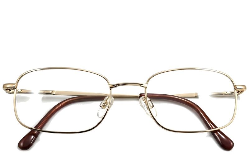 Rectangular Golden Metal Glasses #BS2012-0421