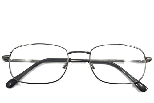 Verres rectangulaires en métal gris #BS2012-0423