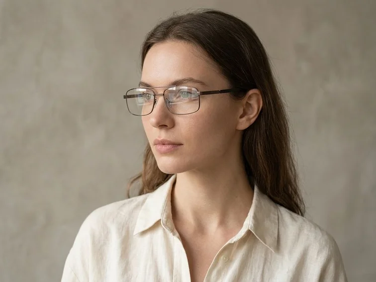 Aviator Brown Metal Glasses #BS2012-0424