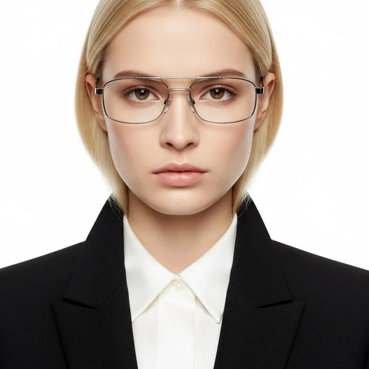 Aviator Grey Metal Glasses #BS2012-0425
