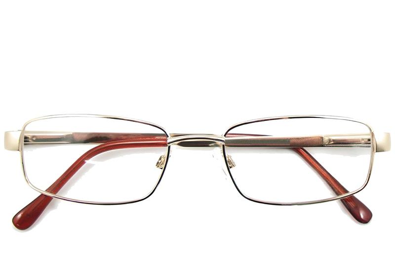 Rechteckige goldene Metallbrille #BS2012-0426