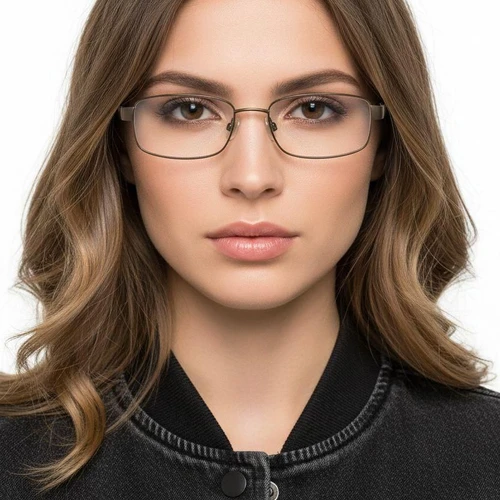 Rectangular Brown Metal Glasses #BS2012-0427