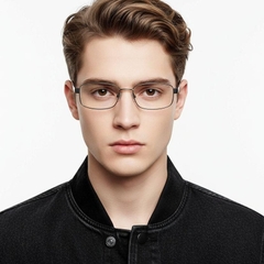 Rectangular Grey Metal Glasses #BS2012-0428