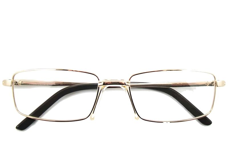 Rechteckige goldene Metallbrille #BS2012-0432