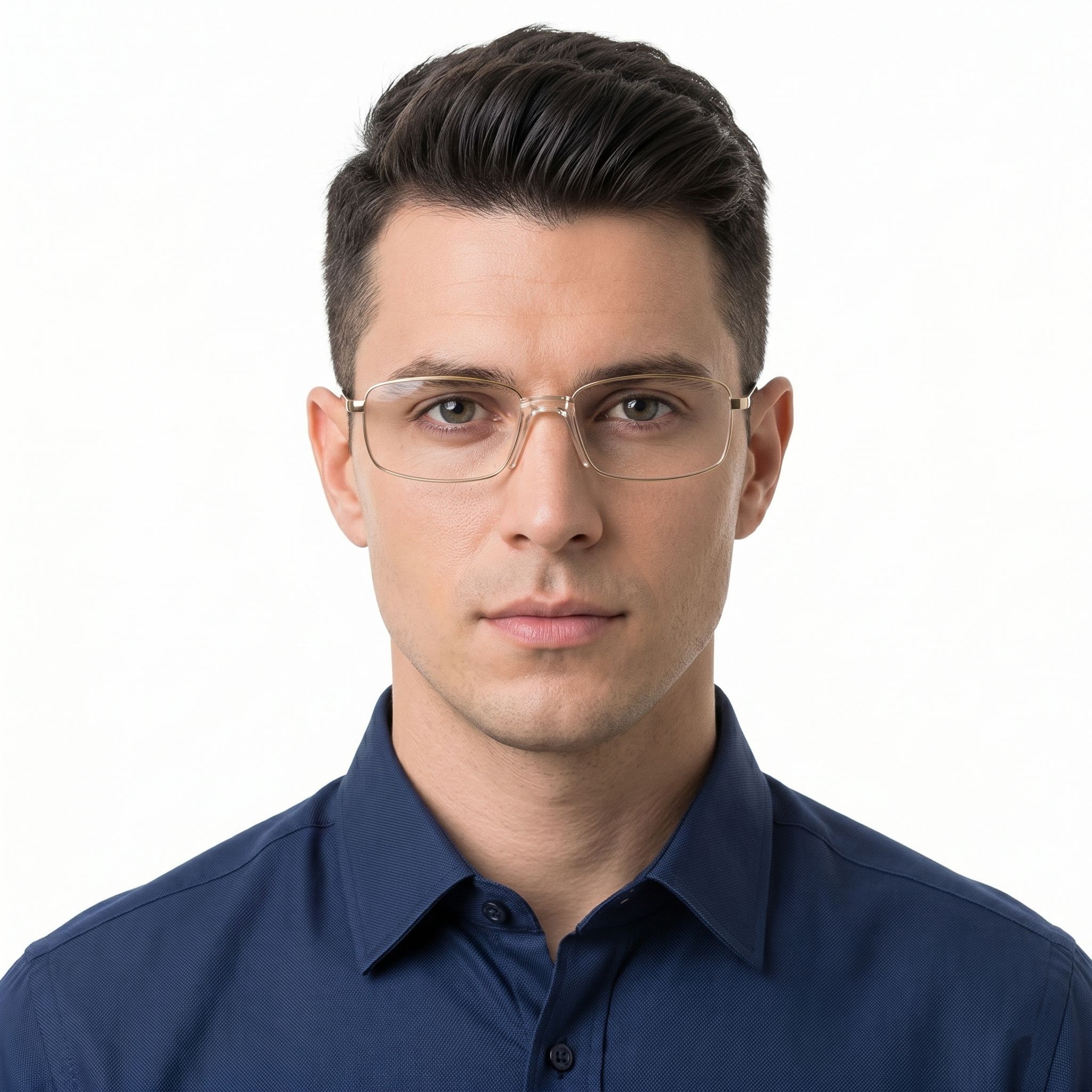 Rectangular Golden Metal Glasses #BS2012-0432