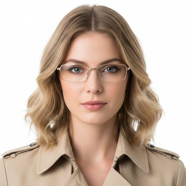 Vasos rectangulares de metal dorado #BS2012-0432