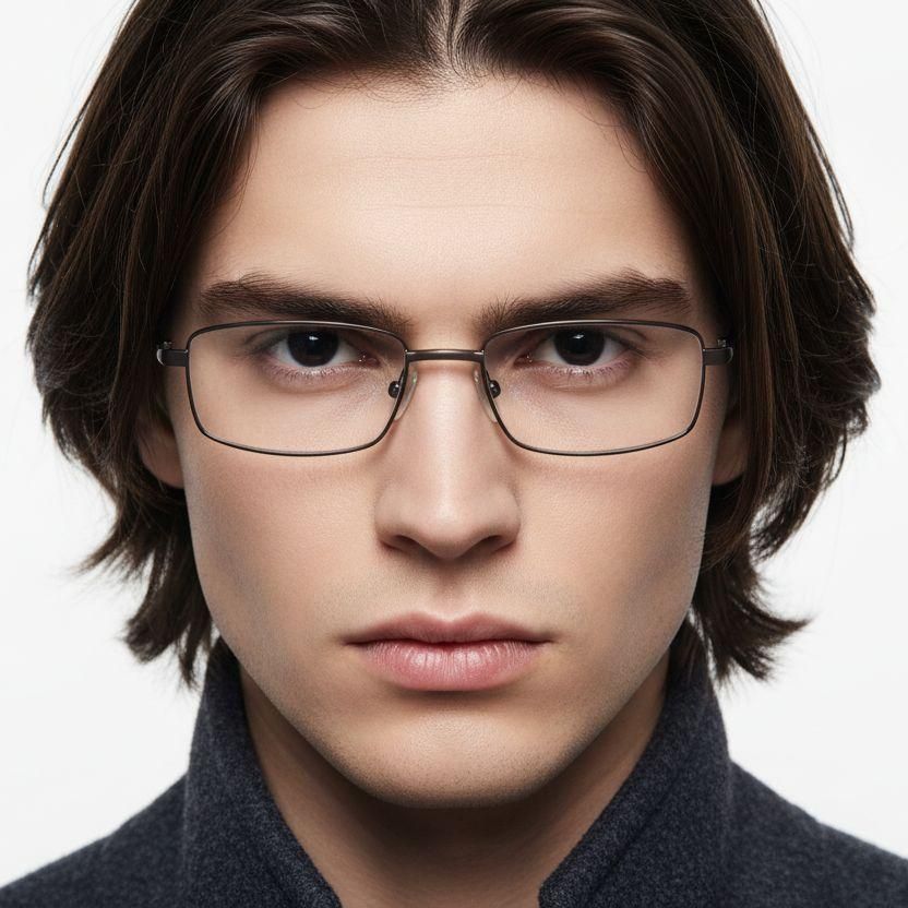 Rectangular Brown Metal Glasses #BS2012-0434