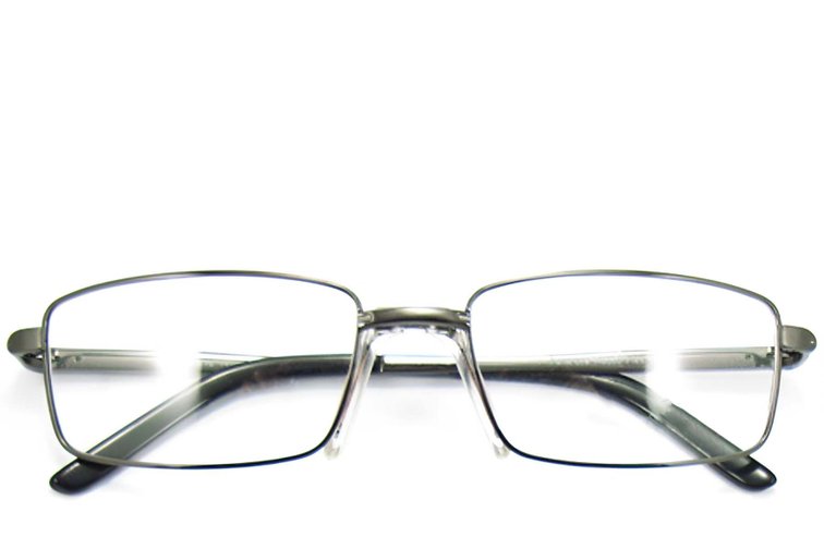 Verres rectangulaires en métal gris #BS2012-0433