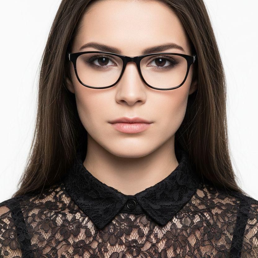 Oval Black Metal Glasses #BS2012-0435