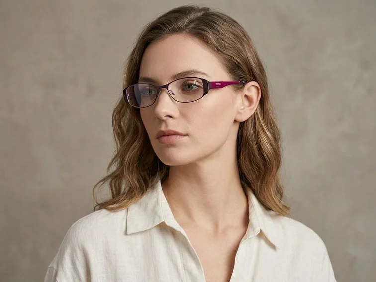 Ovale lila Metallbrille #BS2012-0436