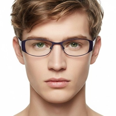 Oval Purple Metal Glasses #BS2012-0437