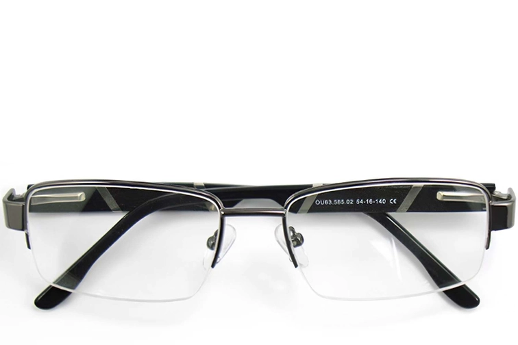 Semi-rimless Grey Metal Glasses #BS2012-0439
