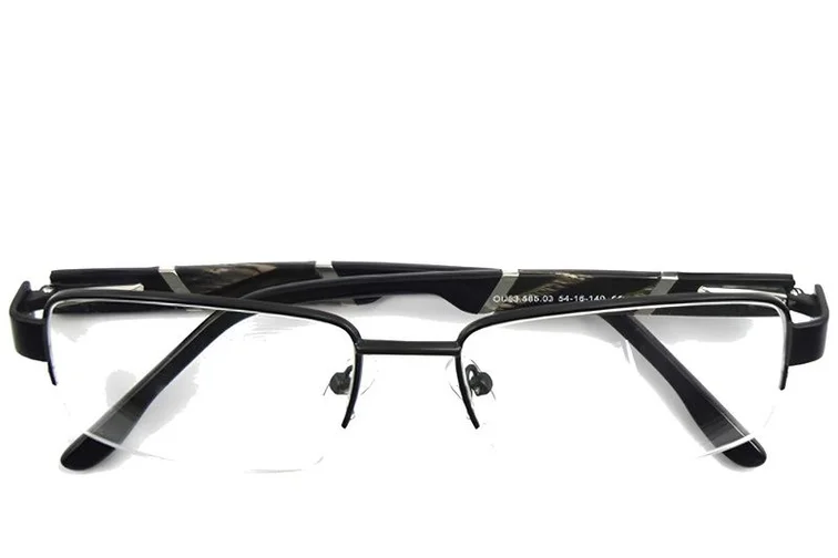Semi-rimless Black Metal Glasses #BS2012-0440