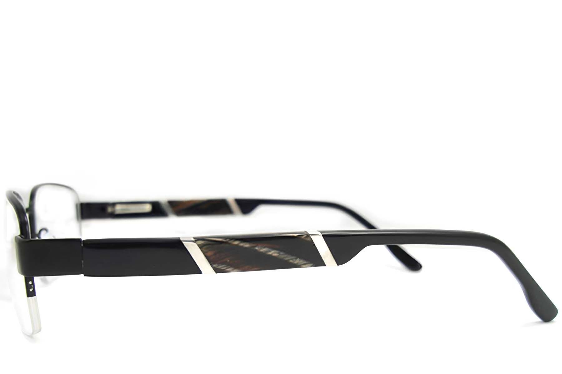 Semi-rimless Black Metal Glasses #BS2012-0440