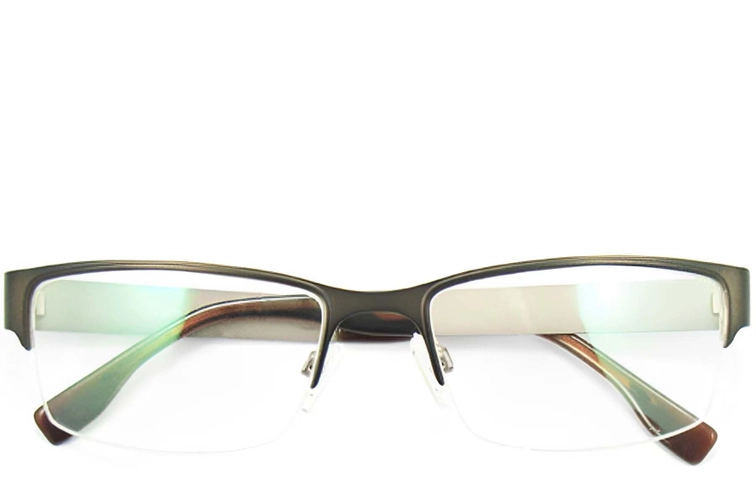 Semi-rimless Silver Metal Glasses #BS2012-0441