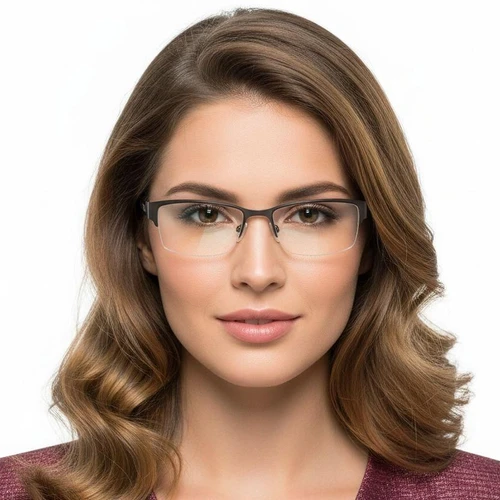 Semi-rimless Silver Metal Glasses #BS2012-0441