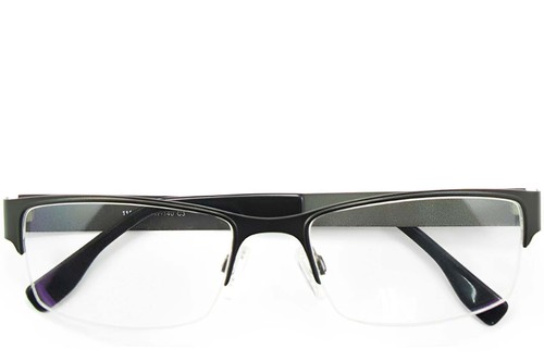 Semi-rimless Grey Metal Glasses #BS2012-0443
