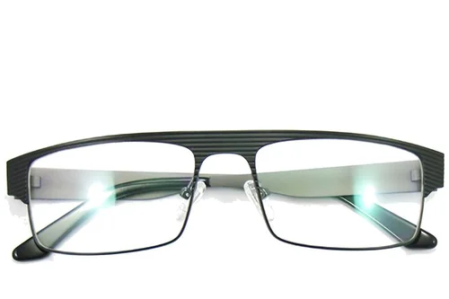 Lunettes rectangulaires en métal noir #BS2012-0444