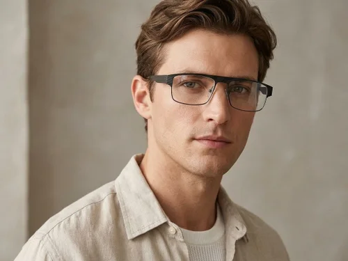 Lunettes rectangulaires en métal noir #BS2012-0444