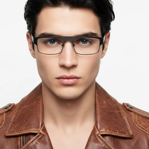 Rectangular Black Metal Glasses #BS2012-0444