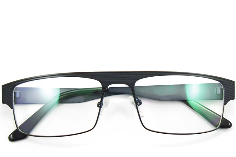 Rectangular Blue Metal Glasses #BS2012-0445