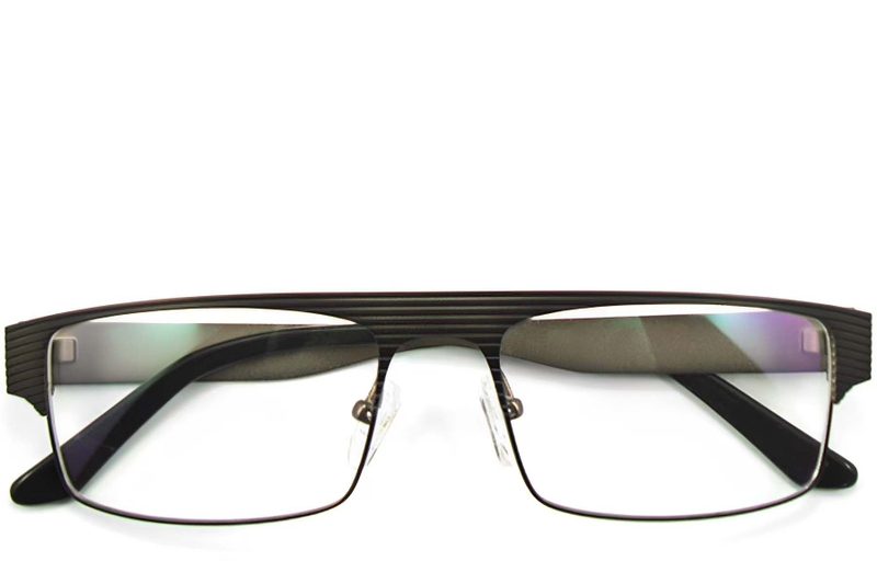 Rectangular Brown Metal Glasses #BS2012-0446