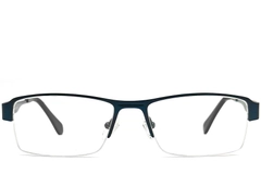 Semi-rimless Blue Metal Glasses #BS2012-0451