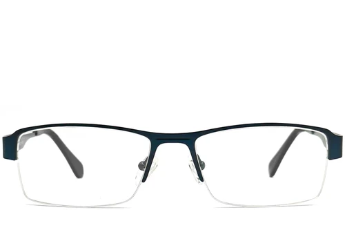 Semi-rimless Blue Metal Glasses #BS2012-0451