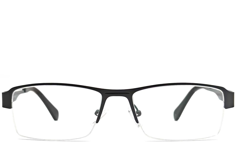 Gafas de metal negro semi al aire #BS2012-0452