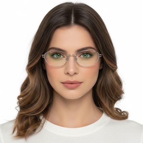 Lunettes ovales en métal bleu #BS2012-0454