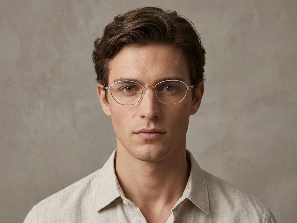Lunettes ovales en métal violet #BS2012-0455