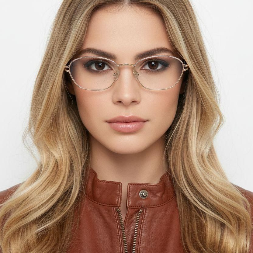 Oval Pink Metal Glasses #BS2012-0456