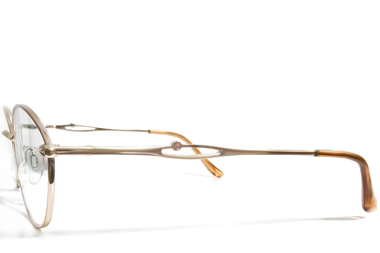 Oval Golden Metal Glasses #BS2012-0458