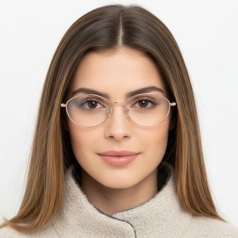 Lunettes ovales en métal doré #BS2012-0458