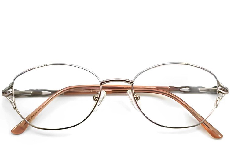Lunettes ovales en métal argenté #BS2012-0459