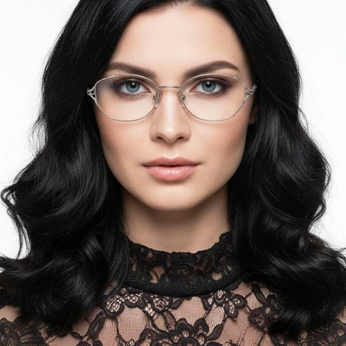 Oval Silver Metal Glasses #BS2012-0459